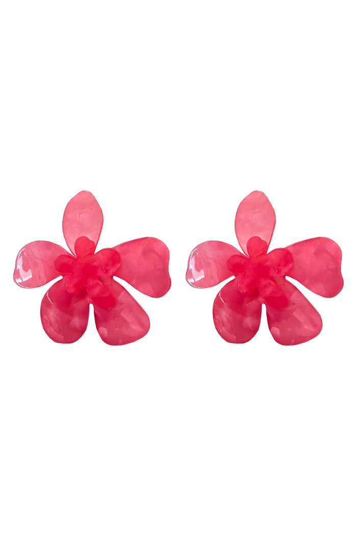 Alamour The Label Earrings Kimberly Hot Pink Statement Earrings Kimberly Hot Pink Acrylic Flower Earrings | Afterpay | Laybuy