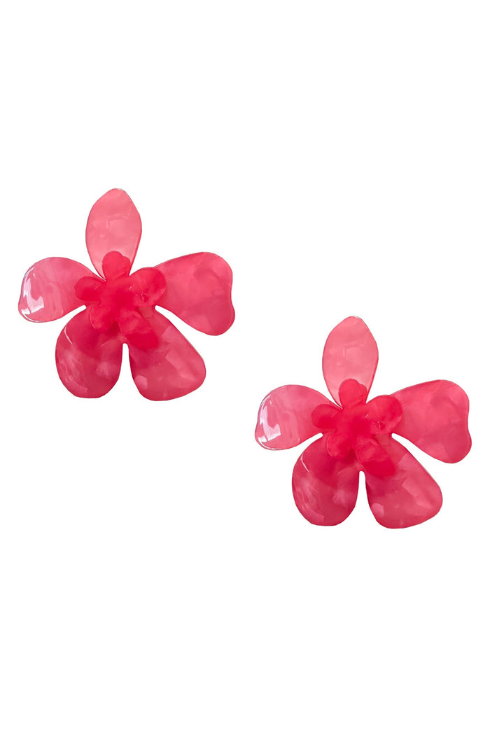Alamour The Label Earrings Kimberly Hot Pink Statement Earrings Kimberly Hot Pink Acrylic Flower Earrings | Afterpay | Laybuy