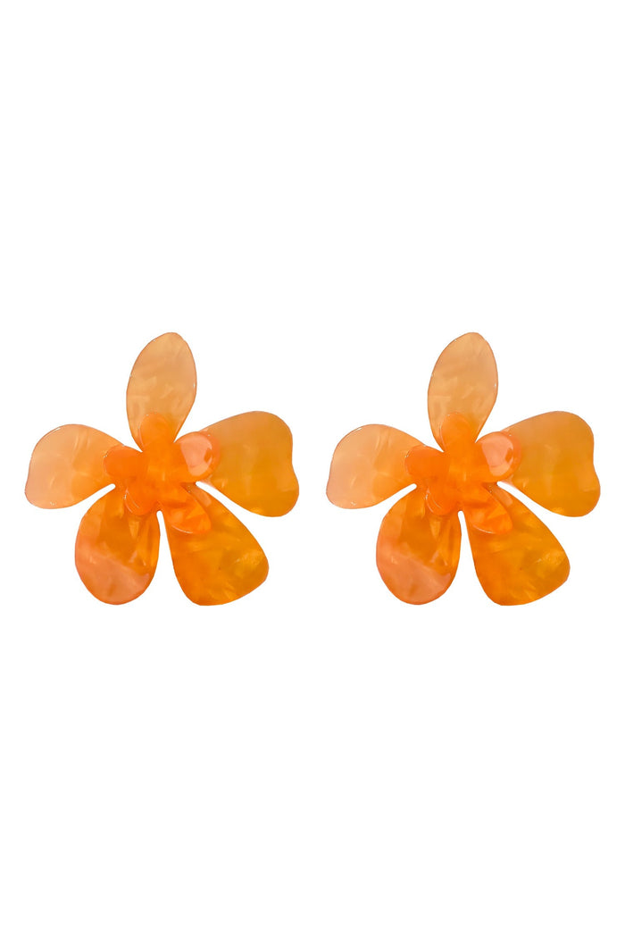 Alamour The Label Earrings Kimberly Orange Statement Earrings Kimberly Orange Acrylic Flower Earrings | Afterpay | Laybuy