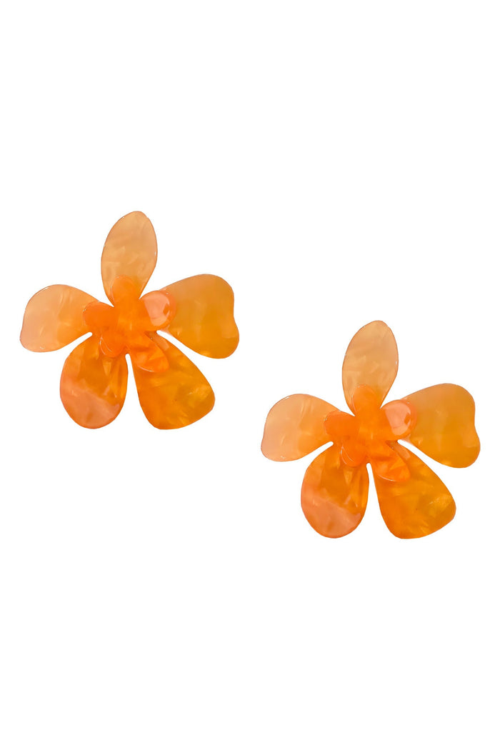 Alamour The Label Earrings Kimberly Orange Statement Earrings Kimberly Orange Acrylic Flower Earrings | Afterpay | Laybuy