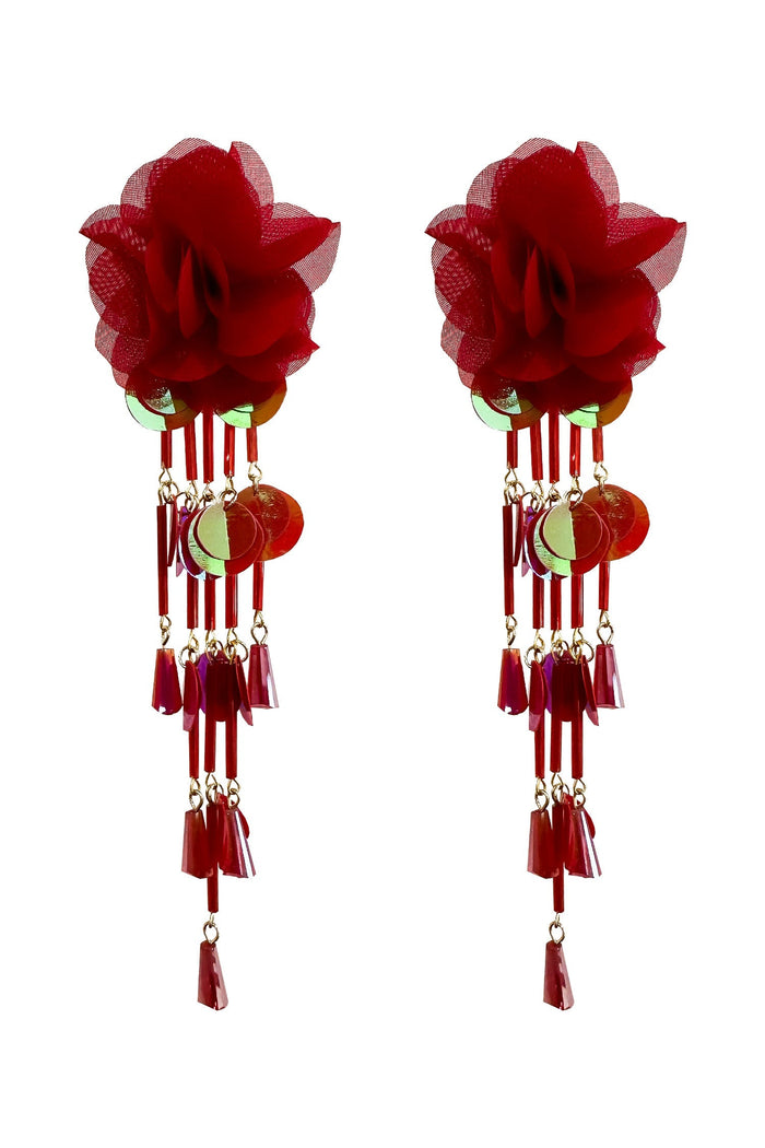 Alamour The Label Earrings Anita Red Earrings Anita Red Flower Earrings | Afterpay | Klarna | Zip Pay