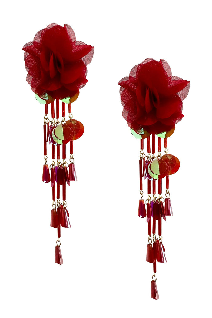 Alamour The Label Earrings Anita Red Earrings Anita Red Flower Earrings | Afterpay | Klarna | Zip Pay