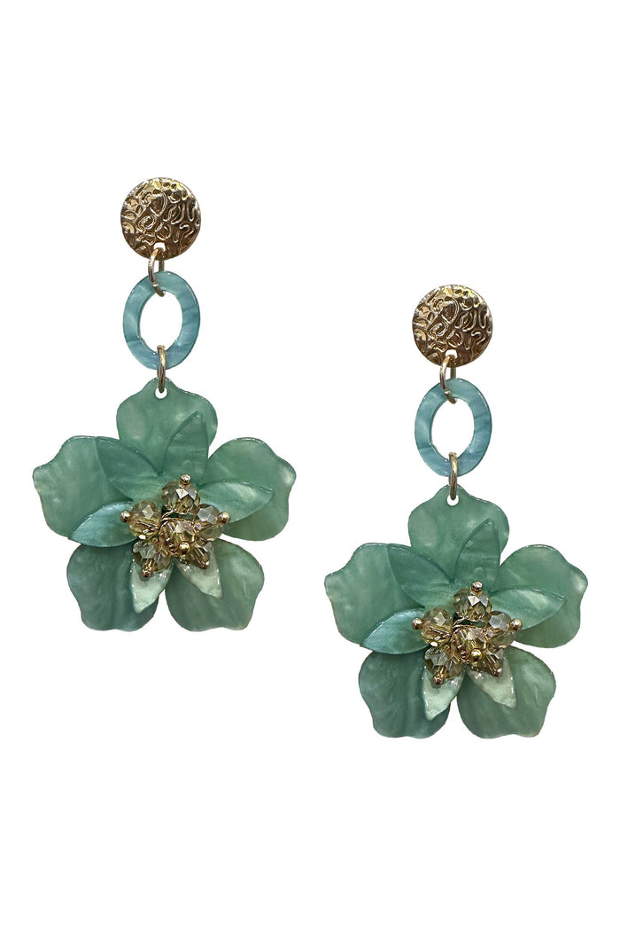 Alamour The Label Earrings Petra Teal Flower Drop Earrings Petra Teal Flower Drop Earrings | Afterpay | Klarna | Zip Pay