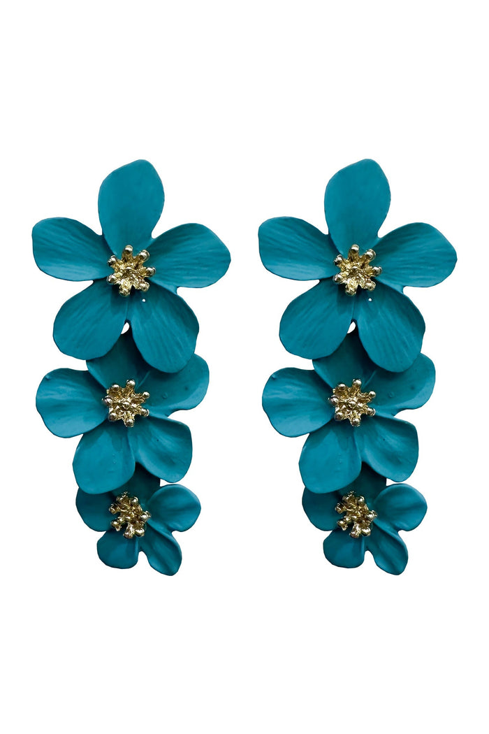 Alamour The Label Earrings Carola Teal Flower Earrings Carola Teal Flower Earrings | Afterpay | Klarna | Zip Pay