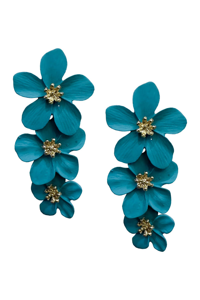 Alamour The Label Earrings Carola Teal Flower Earrings Carola Teal Flower Earrings | Afterpay | Klarna | Zip Pay
