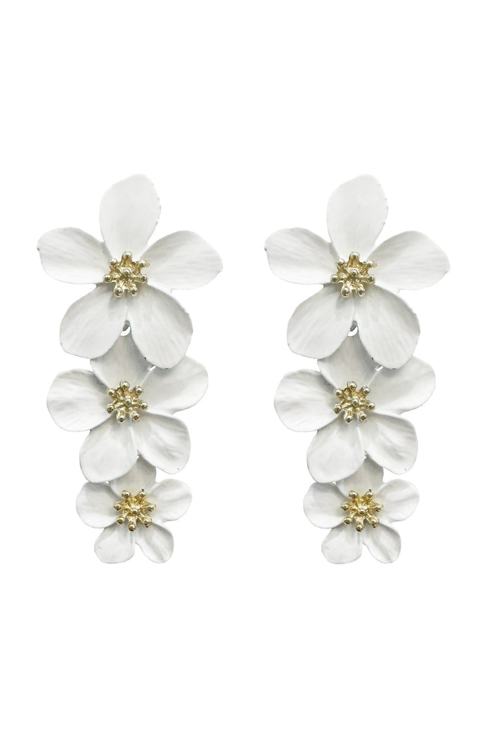 Alamour The Label Earrings Niki White Flower Drop Earrings Niki White Flower Drop Earrings | Afterpay | Klarna | Zip Pay