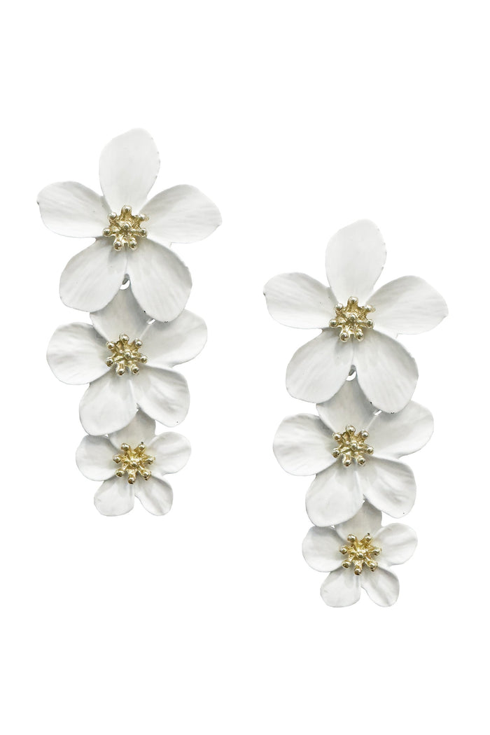 Alamour The Label Earrings Niki White Flower Drop Earrings Niki White Flower Drop Earrings | Afterpay | Klarna | Zip Pay