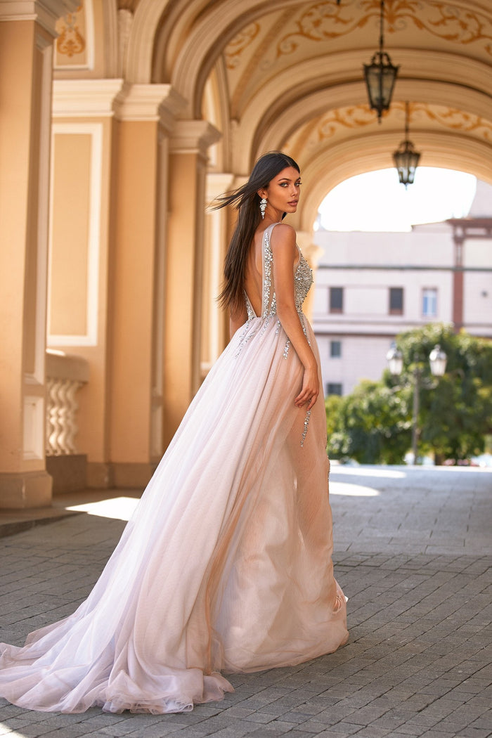 Kaylie Silver Beaded Gown | Afterpay | Zip Pay | Sezzle