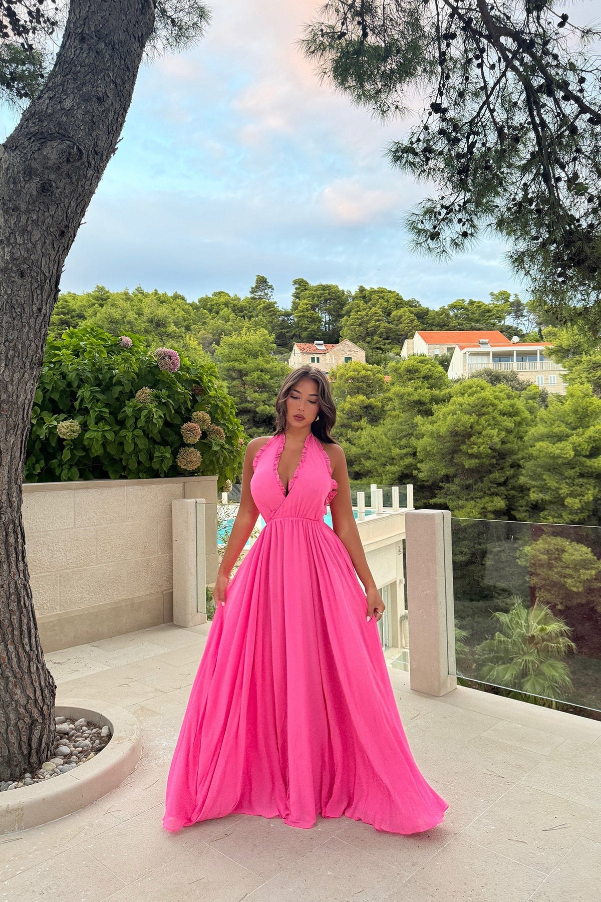 Francesca Pink Pleated Maxi Dress | Afterpay | Laybuy