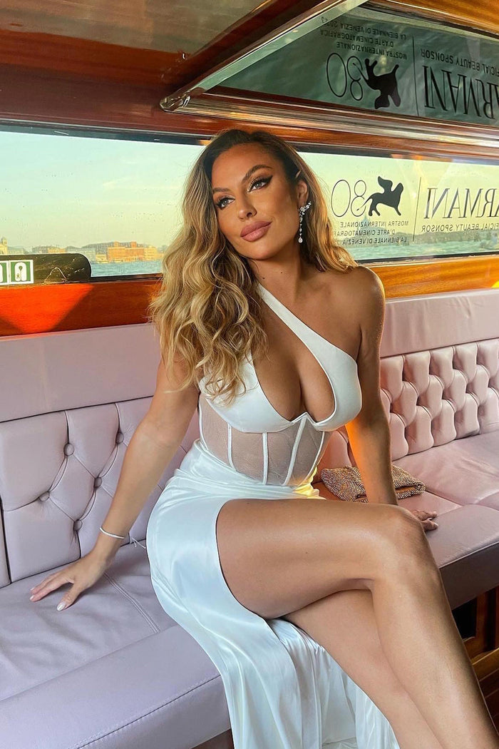 Alamour The Label RTW Maxi Dress Maliha - White Maliha White Satin Gown | Afterpay | Klarna | Zip Pay