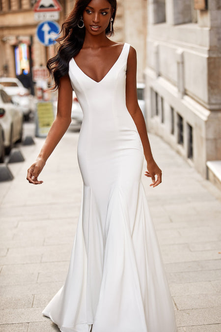 Justina Sequin Gown - White
