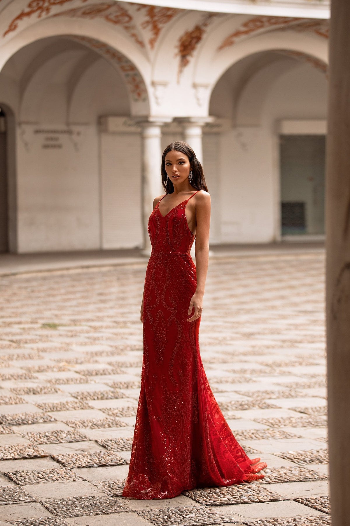 Spaghetti Straps Deep Red Prom Dress – misaislestyle