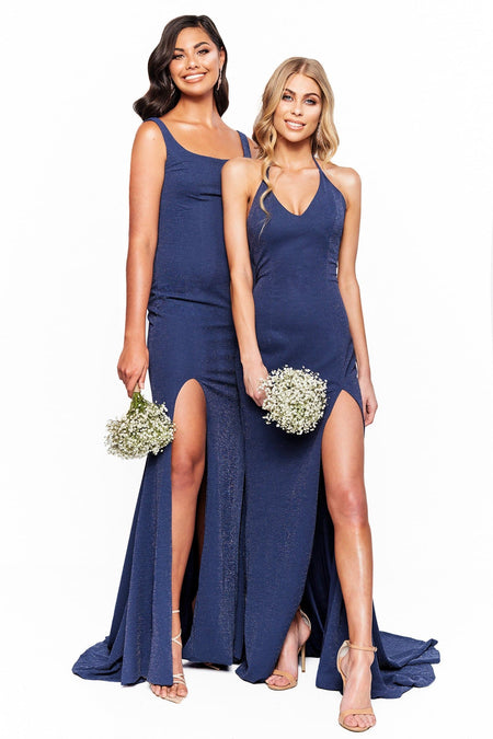 Pia Shimmering Gown - Navy