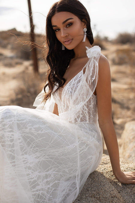 Estera Sequin Gown - White