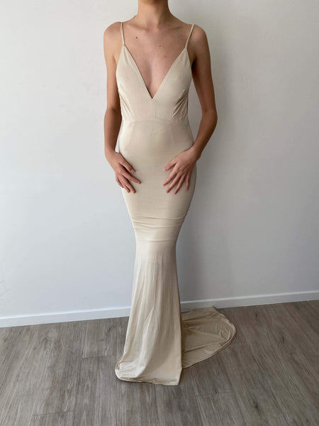 Evelia Sequin Gown - White