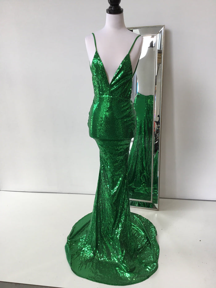 A&N In Stock Sale Final Sale - Yassmine Mermaid Gown - Emerald Final Sale - Yassmine Mermaid Gown - Emerald