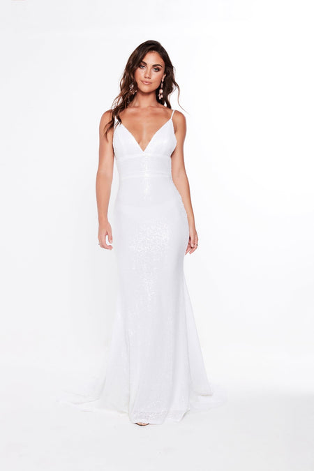 Jamilla Sequin Gown - Lilac & Nude
