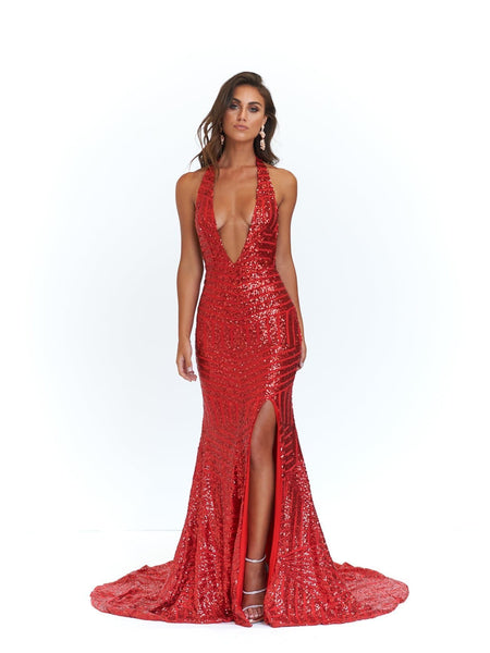 A&N Luxe Ariya Sequin Gown - Rose Gold