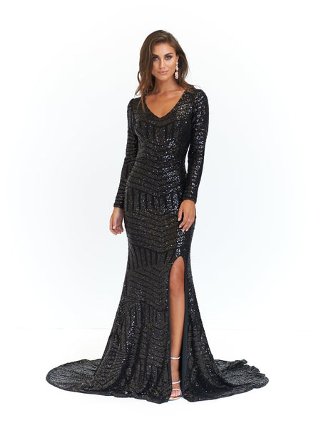 Kaya Sequin Gown - Silver