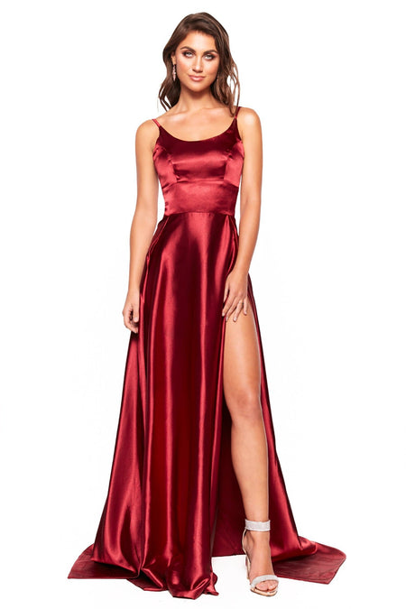 Kalila Sequin Gown - Burgundy