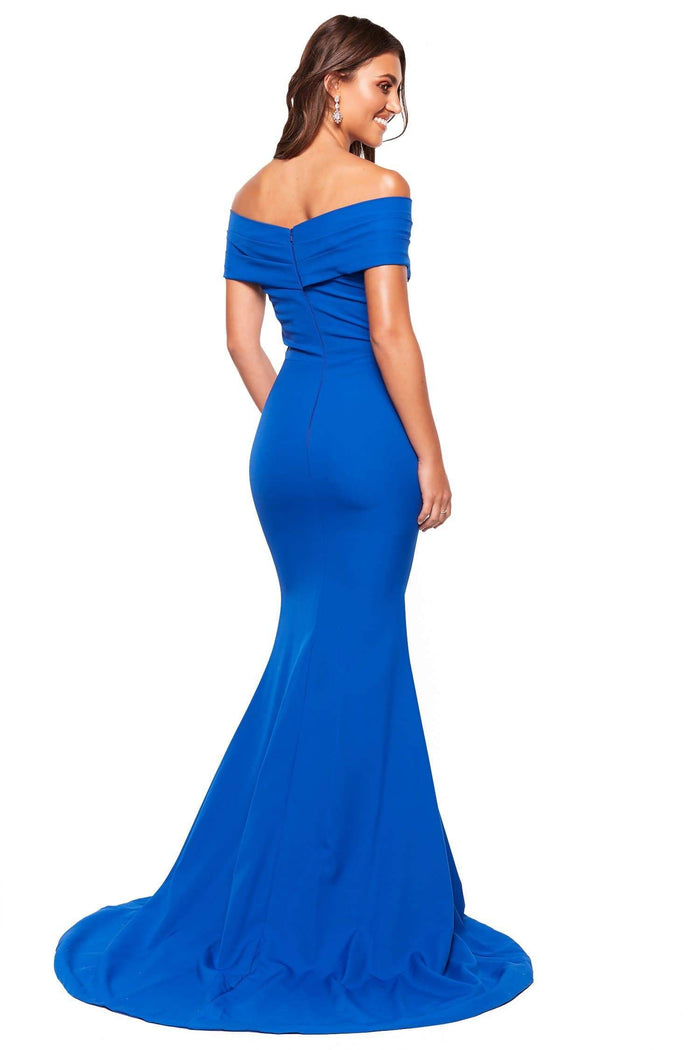 A&N Boutique Custom Jocelyn Crepe Gown - Royal Blue Jocelyn - Royal Blue Off-Shoulder Mermaid Gown 