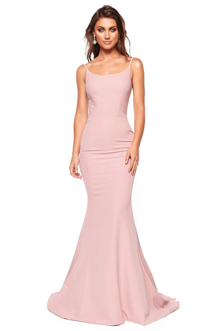 Emilie Crepe Gown - Dusty Pink